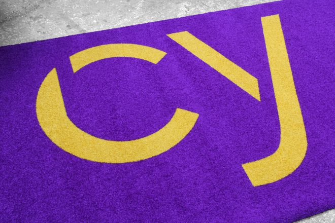 Purple/Yellow CY Logo mat