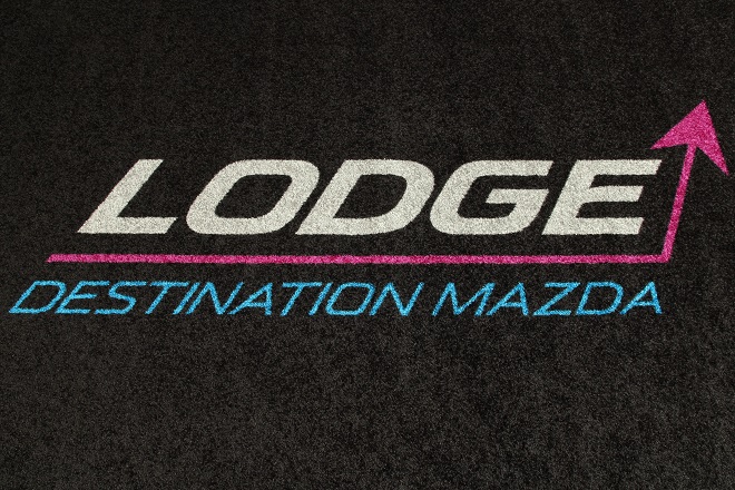 Lodge Garage Logo Mat